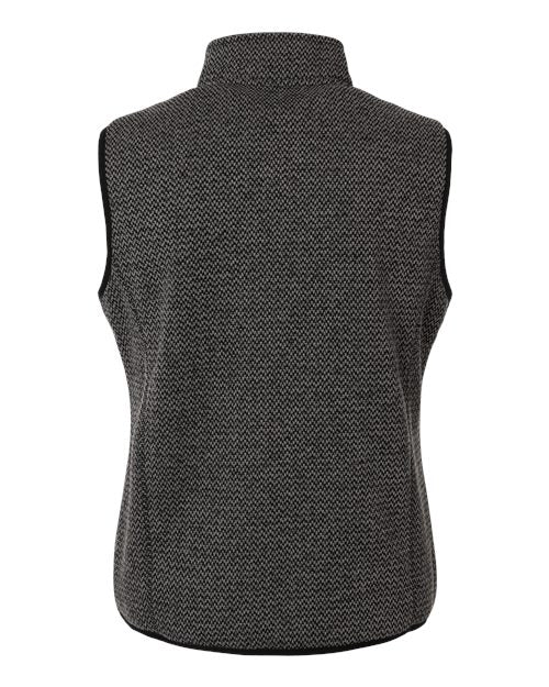 North End NE731W, Women's Jasper Jacquard Fleece Vest, Black/ Grey