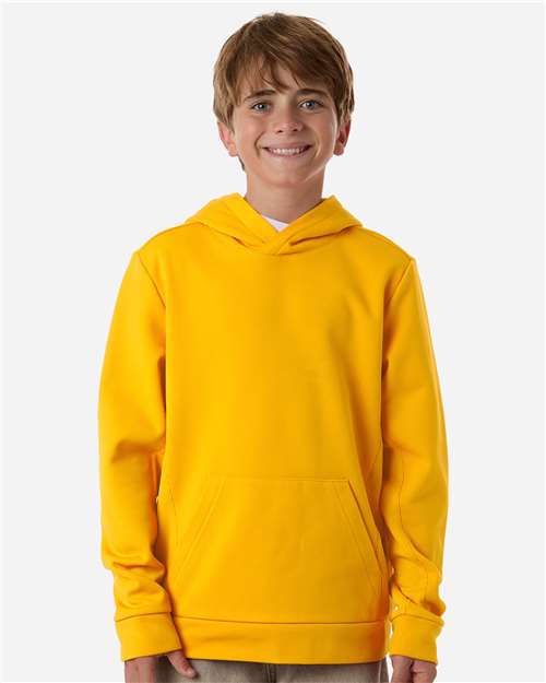 Team 365 TT400Y, Youth Squad Hooded Tech Fleece Pullover, Sport Athletic Gold