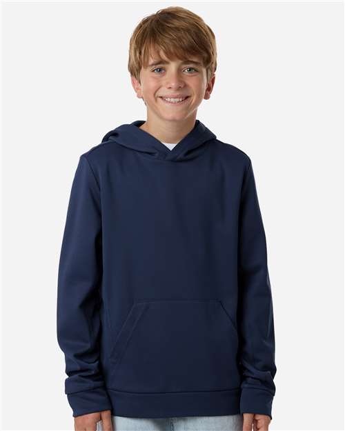 Team 365 TT400Y, Youth Squad Hooded Tech Fleece Pullover, Sport Dark Navy