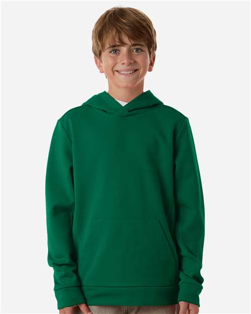 Team 365 TT400Y, Youth Squad Hooded Tech Fleece Pullover, Sport Forest