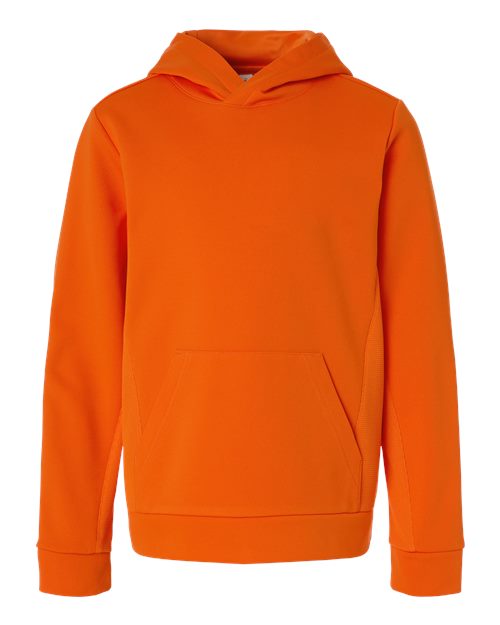 Team 365 TT400Y, Youth Squad Hooded Tech Fleece Pullover, Sport Orange