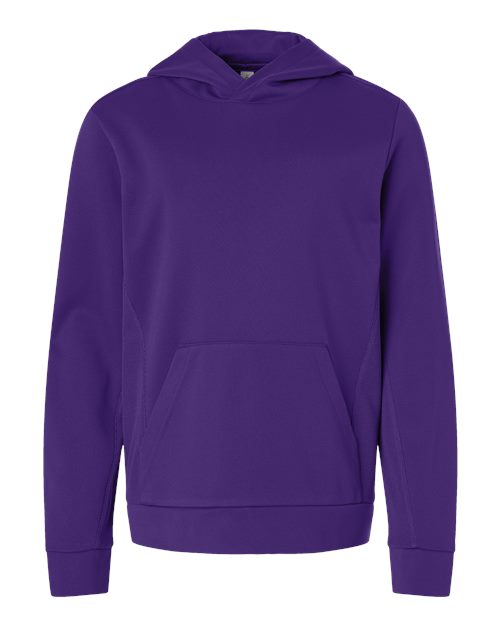 Team 365 TT400Y, Youth Squad Hooded Tech Fleece Pullover, Sport Purple