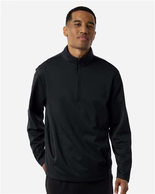 Team 365 TT401, Unisex Squad Cadet Quarter-zip Tech Fleece Pullover, Black