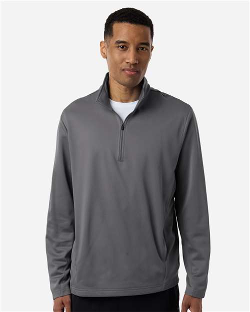 Team 365 TT401, Unisex Squad Cadet Quarter-zip Tech Fleece Pullover, Sport Graphite