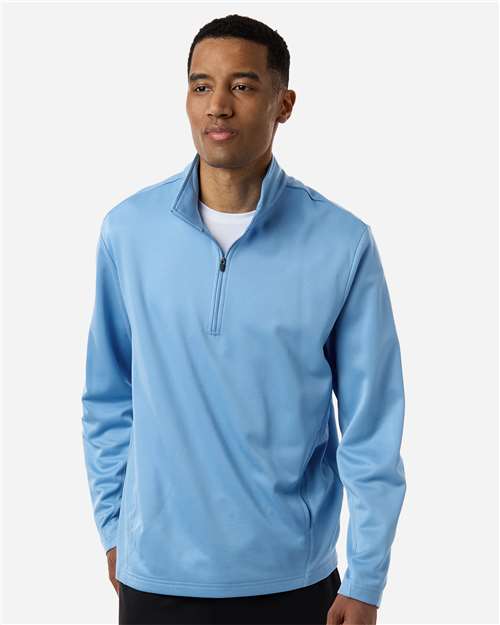 Team 365 TT401, Unisex Squad Cadet Quarter-zip Tech Fleece Pullover, Sport Light Blue