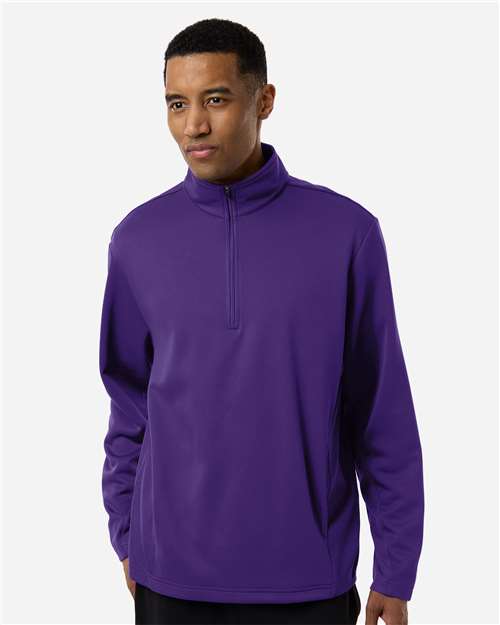 Team 365 TT401, Unisex Squad Cadet Quarter-zip Tech Fleece Pullover, Sport Purple
