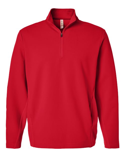 Team 365 TT401, Unisex Squad Cadet Quarter-zip Tech Fleece Pullover, Sport Red