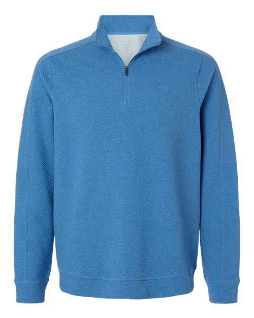 North End NE725, Men's Spirit Textured Quarter-zip Pullover, Light Nautical Blue Heather
