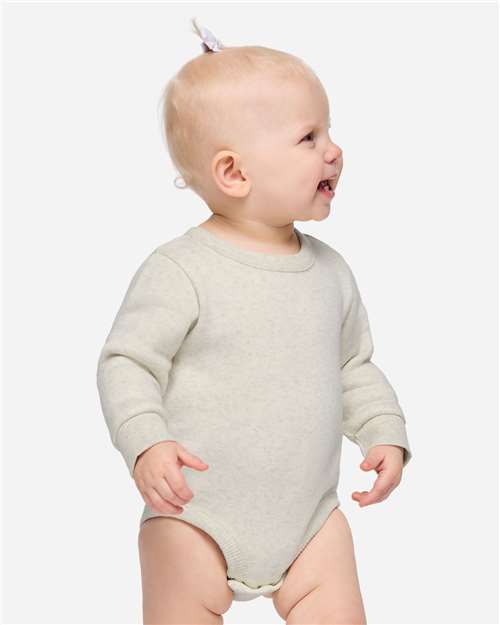 Rabbit Skins 3421, Infant Fleece Bodysuit, Natural Heather