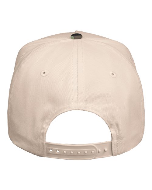 Valucap 8869, Five-panel Twill Cap, Natural/ Camo Green