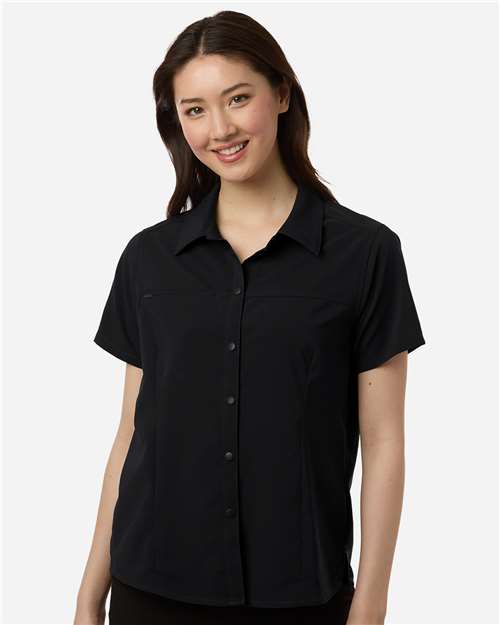 CORE365 CE520W, Women's Ultrauvp Shoreline Short Sleeve Staff Shirt, Black