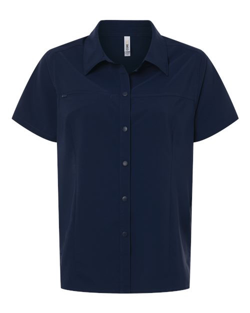 CORE365 CE520W, Women's Ultrauvp Shoreline Short Sleeve Staff Shirt, Classic Navy