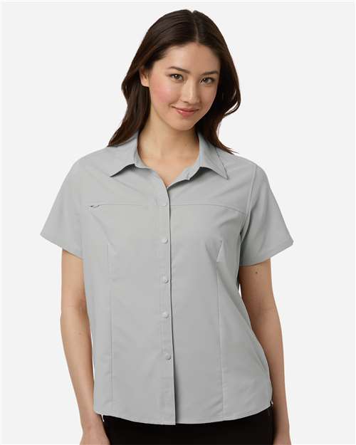 CORE365 CE520W, Women's Ultrauvp Shoreline Short Sleeve Staff Shirt, Platinum