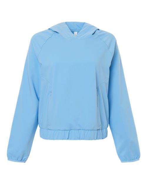 CORE365 CE520LW, Women's Ultrauvp Shoreline Long Sleeve Hooded Pullover, Columbia Blue