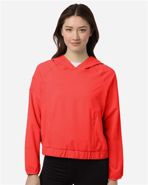 CORE365 CE520LW, Women's Ultrauvp Shoreline Long Sleeve Hooded Pullover, Marina Red