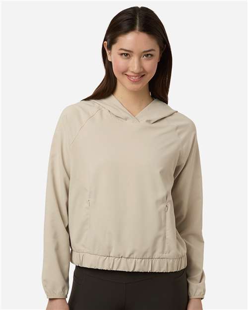 CORE365 CE520LW, Women's Ultrauvp Shoreline Long Sleeve Hooded Pullover, Stone