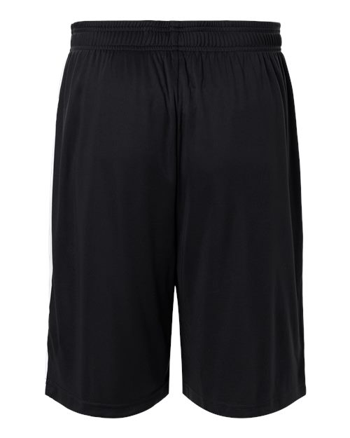 Team 365 TT115B, Unisex Zone Performance Reversible Shorts, Black/ White