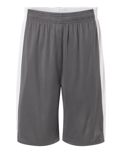 Team 365 TT115B, Unisex Zone Performance Reversible Shorts, Sport Graphite/ White