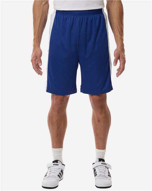 Team 365 TT115B, Unisex Zone Performance Reversible Shorts, Sport Royal/ White