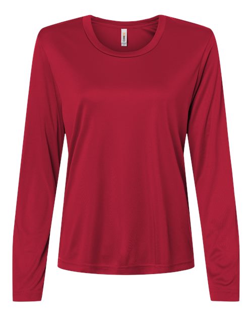 CORE365 CE10LW, Women's Capital Performance Long Sleeve T-shirt, Classic Red