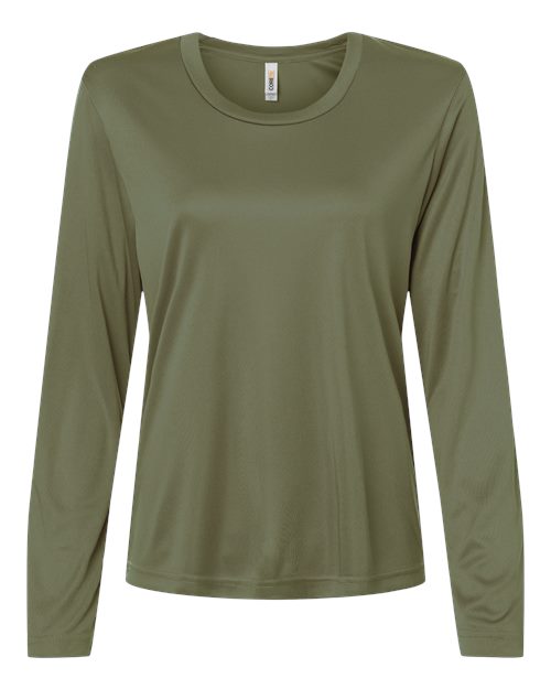 CORE365 CE10LW, Women's Capital Performance Long Sleeve T-shirt, Military Green