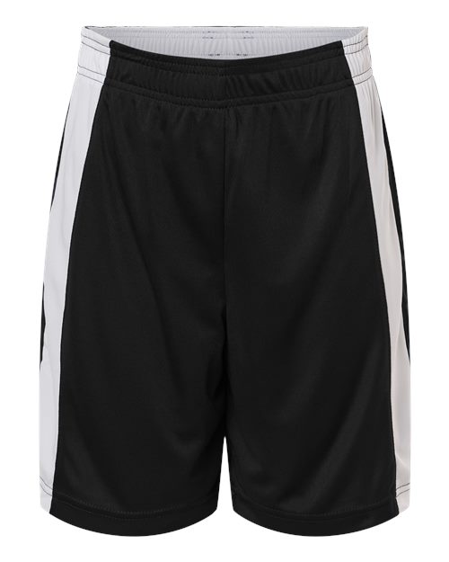 Team 365 TT115BY, Youth Zone Performance Reversible Shorts, Black/ White