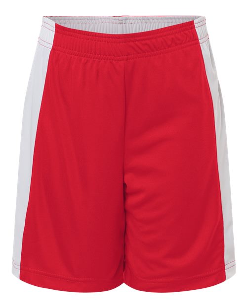 Team 365 TT115BY, Youth Zone Performance Reversible Shorts, Sport Red/ White