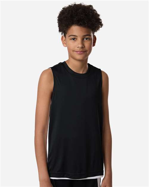 Team 365 TT115Y, Youth Zone Performance Reversible Jersey, Black/ White