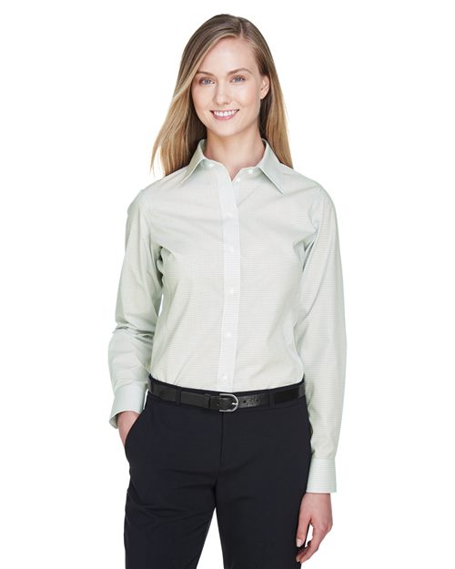 Women's Crown Collection® Micro Tattersall Woven Dress Shirt - - 13634 671B2 AB Exclusive Brands CA New ab Devon & Jones DG510W Dress Shirts Long Sleeves New AB S&S Deep Deals Tops Womens Wovens Wovens & Dress Shirts Wrinkle Free