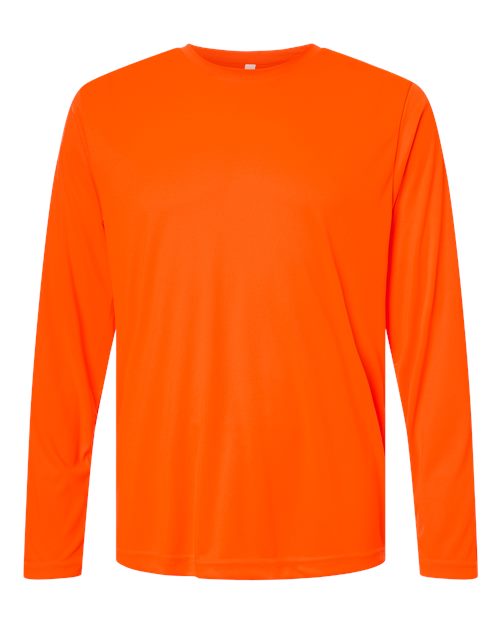 CORE365 CE10L, Unisex Capital Long Sleeve Performance T-shirt, Safety Orange
