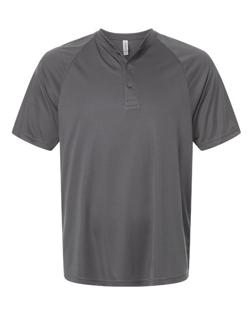 Team 365 TT11HN, Men's Zone Performance Henley, Sport Graphite