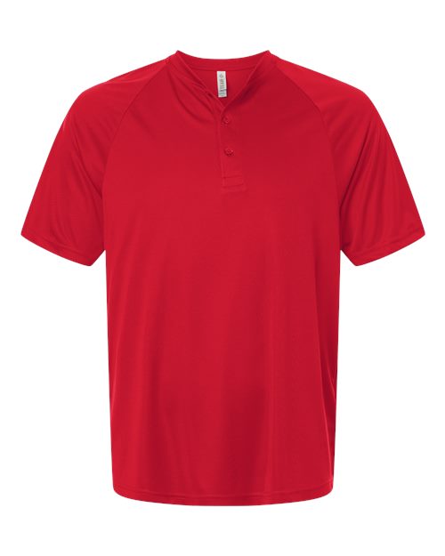 Team 365 TT11HN, Men's Zone Performance Henley, Sport Red