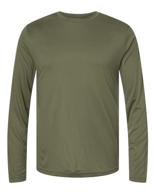 CORE365 CE10L, Unisex Capital Long Sleeve Performance T-shirt, Military Green