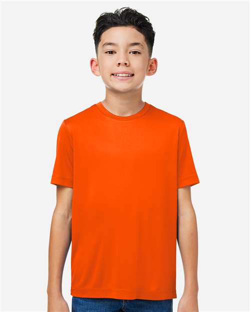 CORE365 CE10Y, Youth Capital Performance T-shirt, Safety Orange