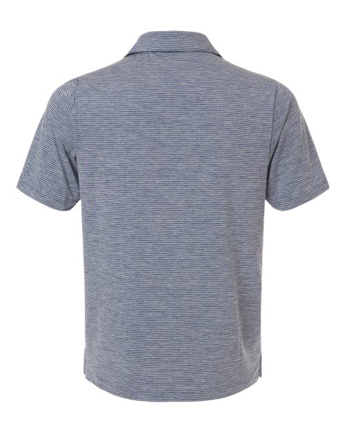 Team 365 TT125, Men's Relay Heathered Stripe Polo, Sport Dark Navy Heather/ White