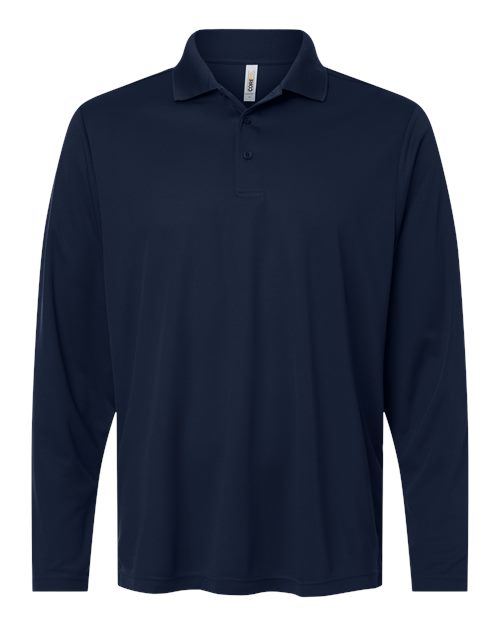 CORE365 CE108L, Men's Nova Performance Long Sleeve Pique Polo, Classic Navy
