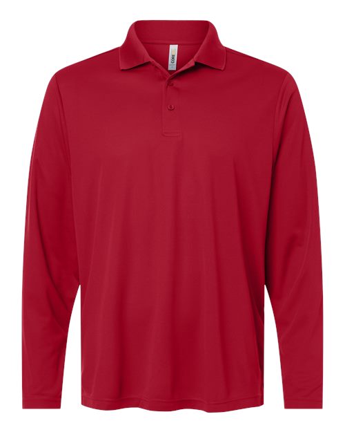 CORE365 CE108L, Men's Nova Performance Long Sleeve Pique Polo, Classic Red