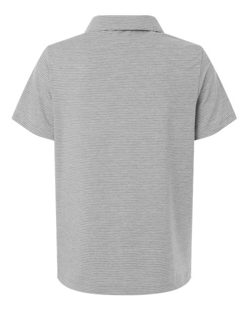 Team 365 TT125W, Women's Relay Heathered Stripe Polo, Athletic Heather/ White