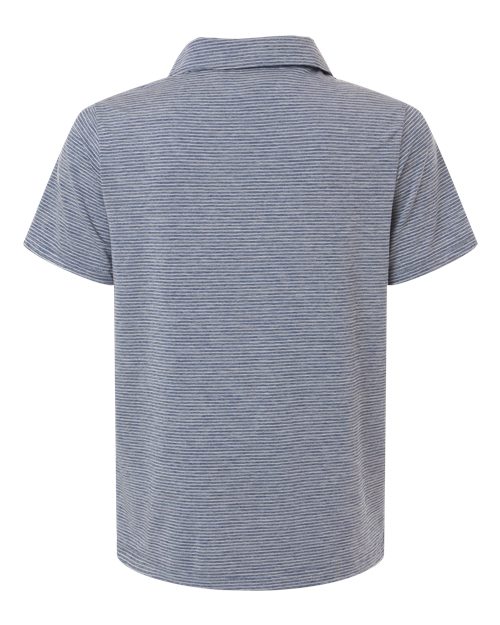 Team 365 TT125W, Women's Relay Heathered Stripe Polo, Sport Dark Navy Heather/ White