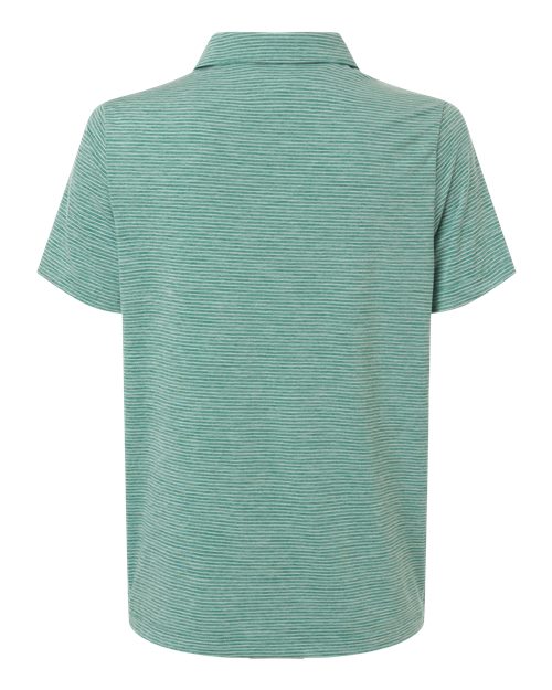 Team 365 TT125W, Women's Relay Heathered Stripe Polo, Sport Forest Heather/ White