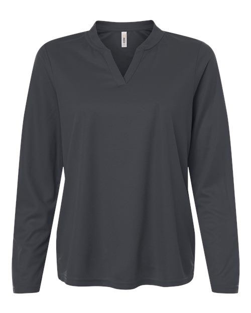 CORE365 CE108LW, Women's Nova Performance Long Sleeve Pique Polo, Carbon