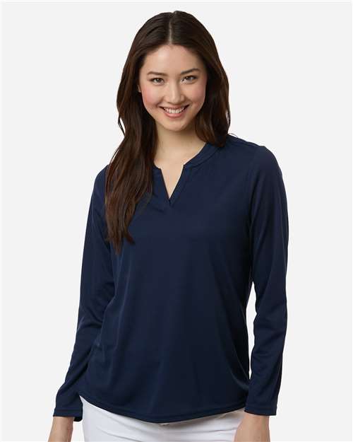CORE365 CE108LW, Women's Nova Performance Long Sleeve Pique Polo, Classic Navy