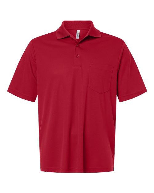CORE365 CE108P, Men's Nova Performance Pique Pocket Polo, Classic Red