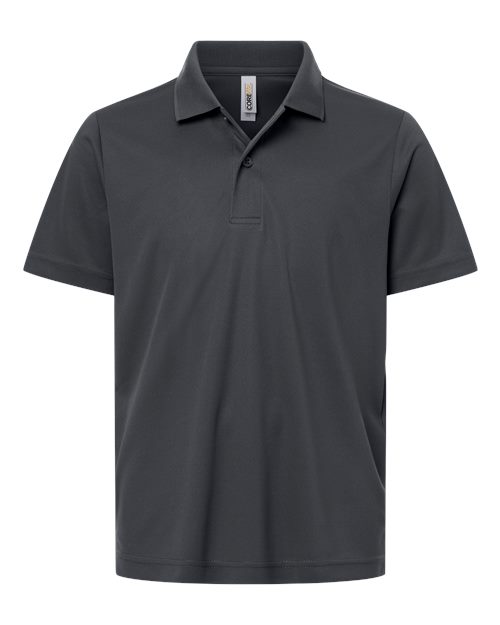 CORE365 CE108Y, Youth Nova Performance Pique Polo, Carbon