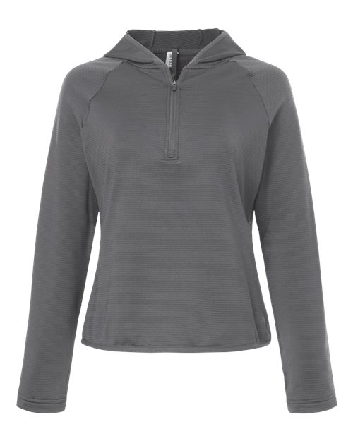 Team 365 TT200W, Women's Qualify Quarter-zip Hooded Pullover, Sport Graphite