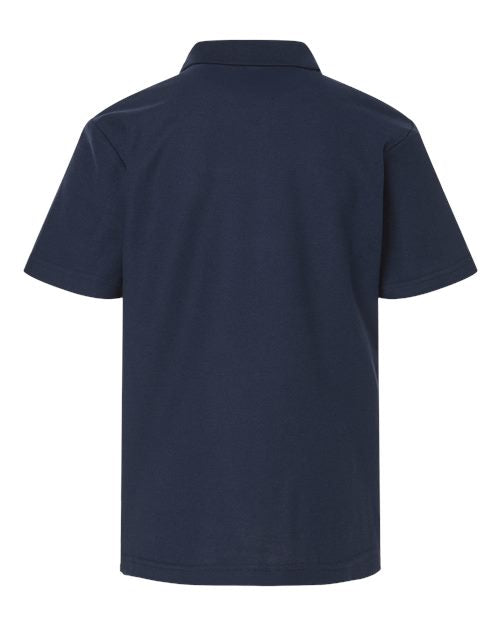 CORE365 CE106Y, Youth Resolve Cvc Performance Pique Polo, Classic Navy