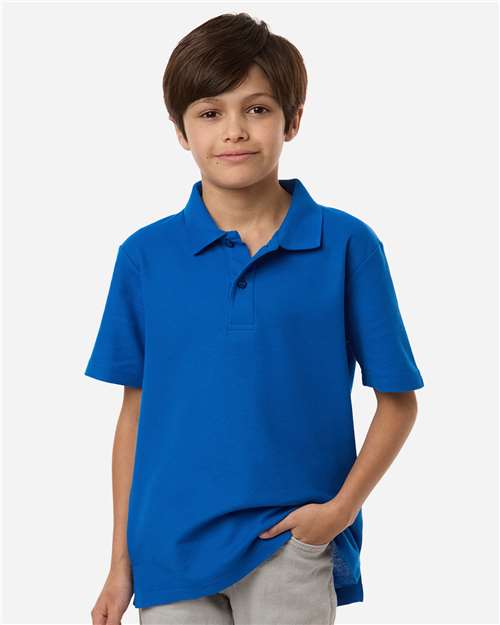 CORE365 CE106Y, Youth Resolve Cvc Performance Pique Polo, True Royal