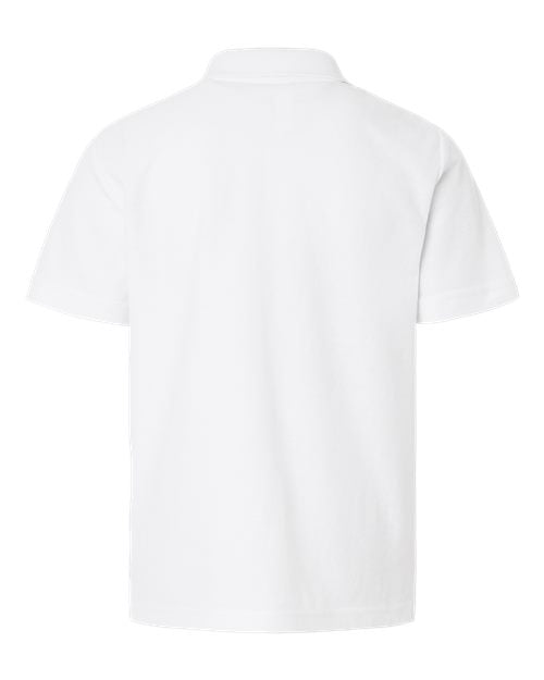 CORE365 CE106Y, Youth Resolve Cvc Performance Pique Polo, White