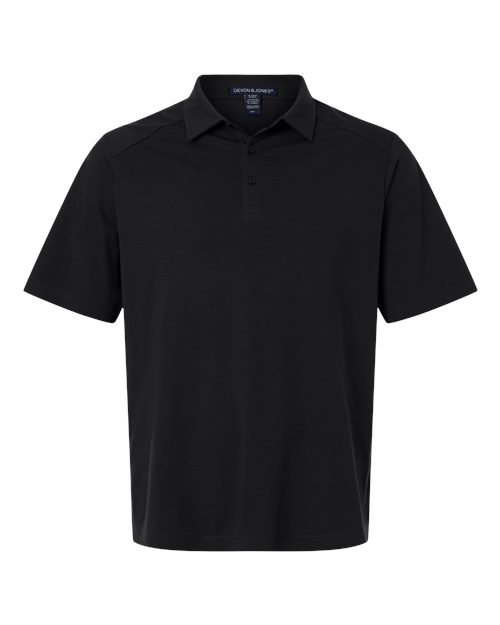 Devon & Jones DG102, Men's Seaton Pebble Textured Polo, Black