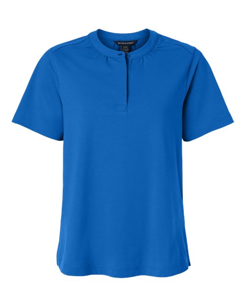 Devon & Jones DG102W, Women's Seaton Pebble Textured Polo, French Blue